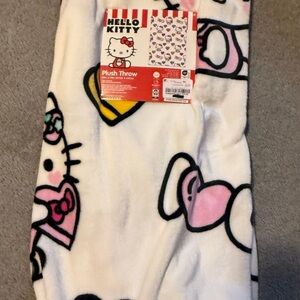 Hello Kitty White and Pink Plush Throw